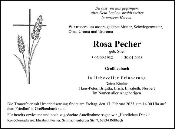 Rosa Pecher, geb. Stier