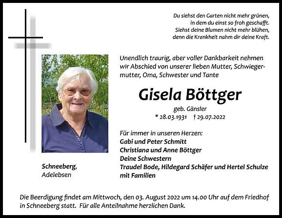 Gisela Böttger, geb. Gänsler
