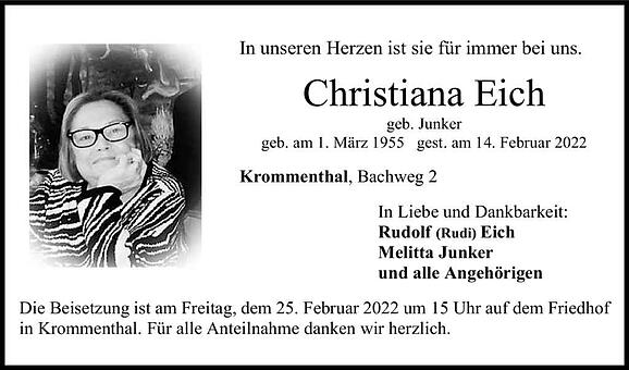 Christina Eich, geb. Junker