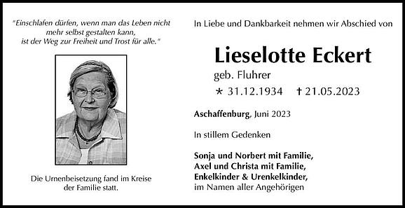 Lieselotte Eckert, geb. Fluhrer