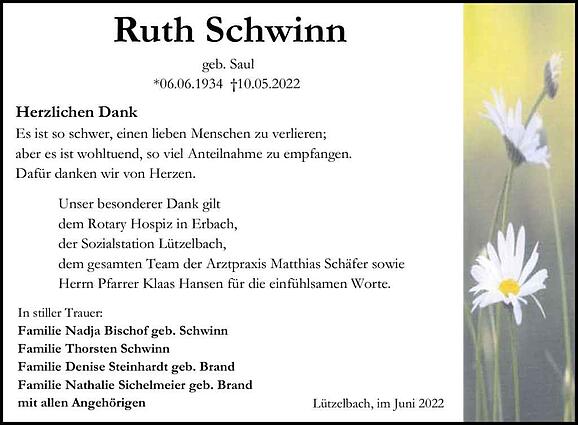 Ruth Schwinn, geb. Saul