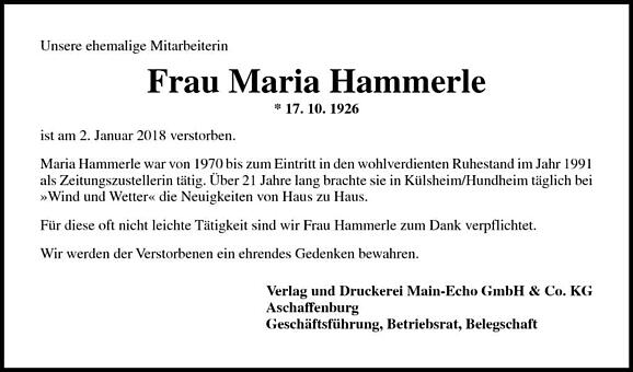 Maria Hammerle, geb. Baumann