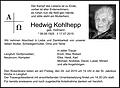 Hedwig Kohlhepp