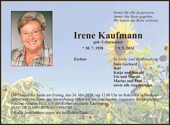 Irene Kaufmann, geb. Ueberschaer