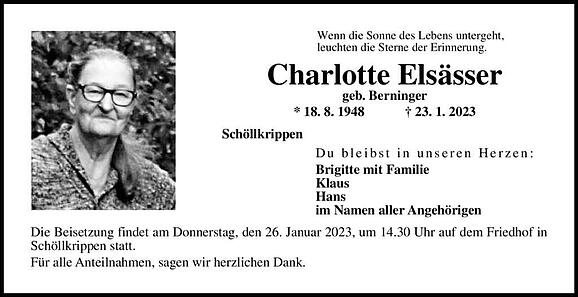 Charlotte Elsässer, geb. Berninger