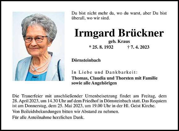 Irmgard Brückner, geb. Kraus