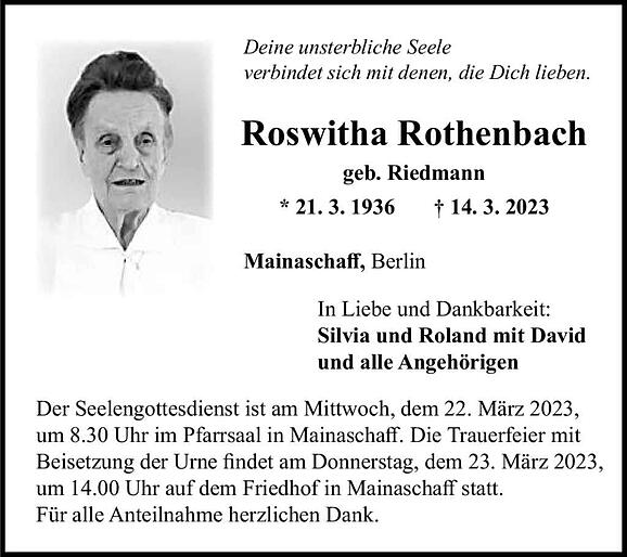 Roswitha Rothenbach, geb. Riedmann
