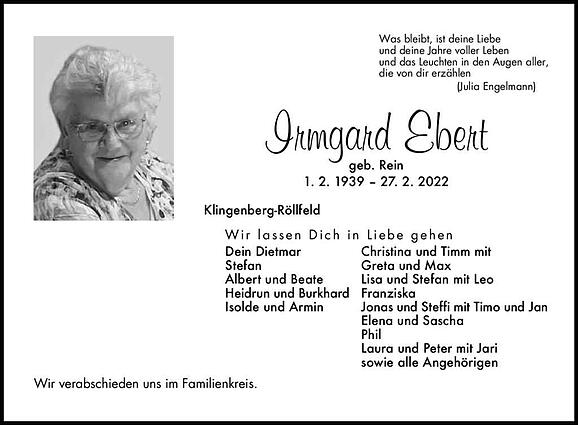 Irmgard Ebert, geb. Rein