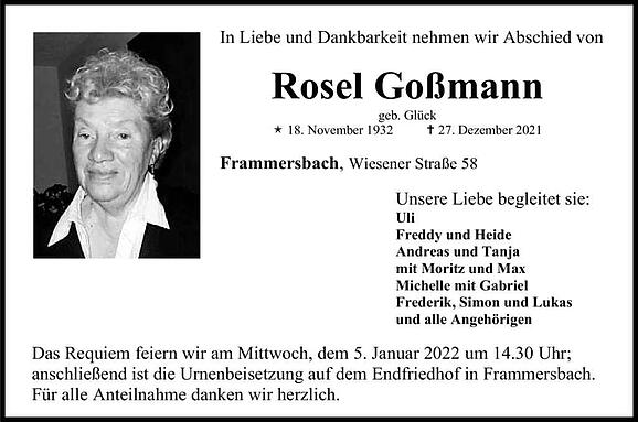 Rosel Goßmann, geb. Glück