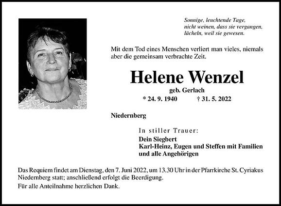 Helene Wenzel, geb. Gerlach