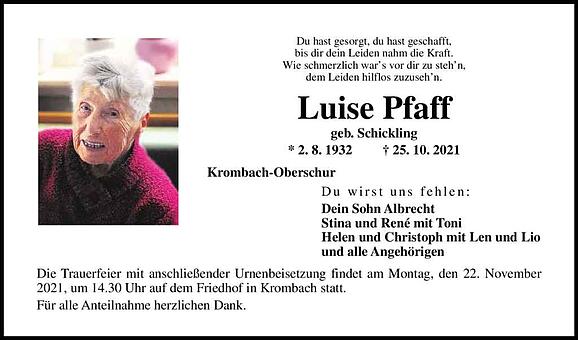 Luise Pfaff, geb. Schickling