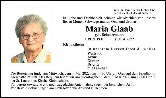 Maria Glaab, geb. Scheuermann