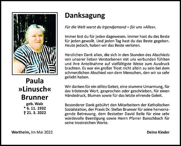 Paula Brunner, geb. Walz