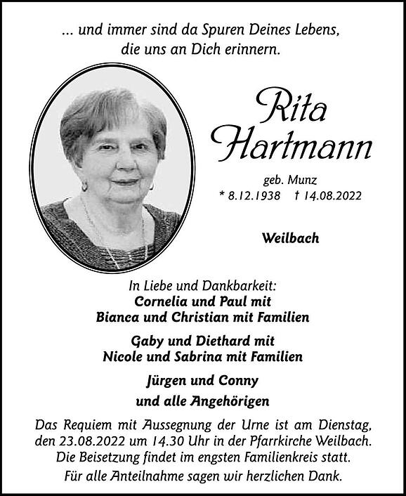 Rita Hartmann, geb. Munz