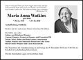 Maria Anna Watkins