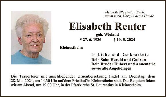 Elisabeth Reuter, geb. Wieland