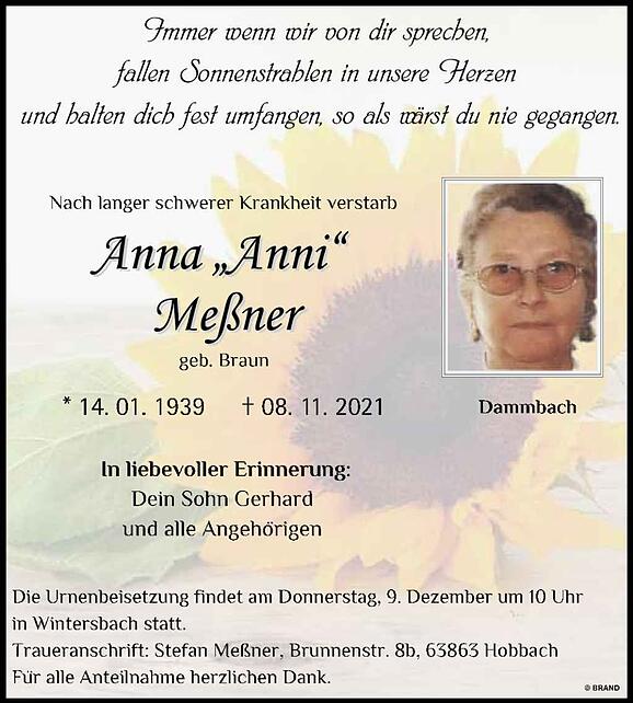 Anna »Anni« Meßner, geb. Braun