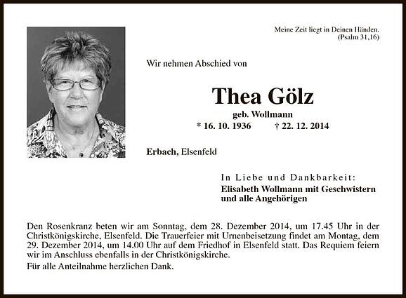 Thea Gölz, geb. Wollmann