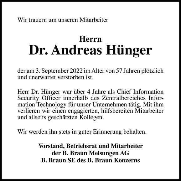 Dr. Andreas Hünger