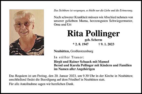Rita Pollinger, geb. Scherm