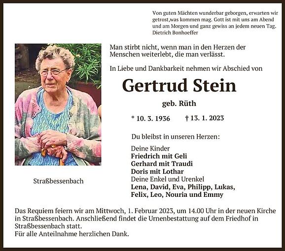 Gertrud Stein, geb. Rüth