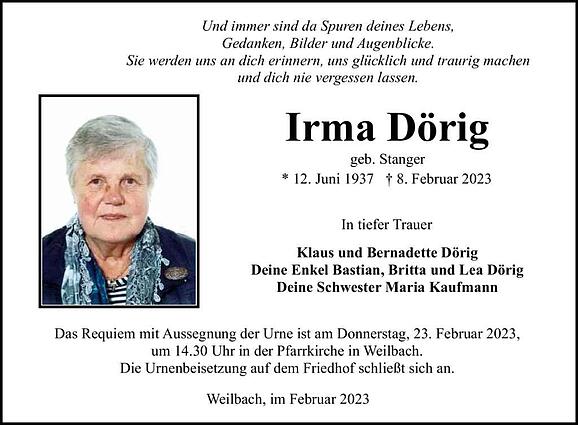 Irma Dörig, geb. Stanger