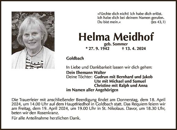 Helma Meidhof, geb. Sommer