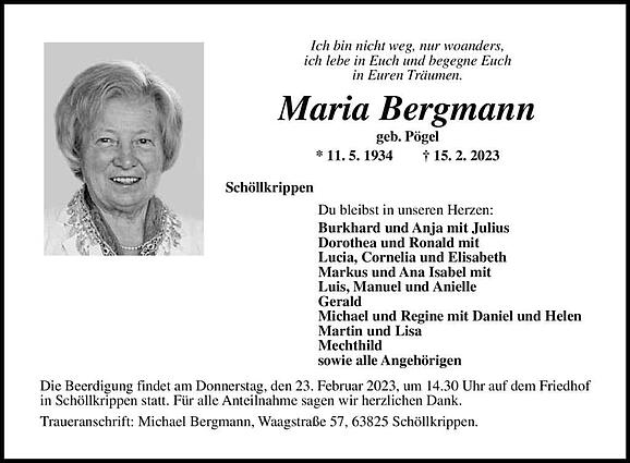 Maria Bergmann, geb. Pögel
