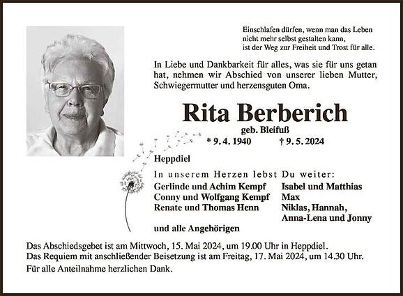 Rita Berberich, geb. Bleifuss