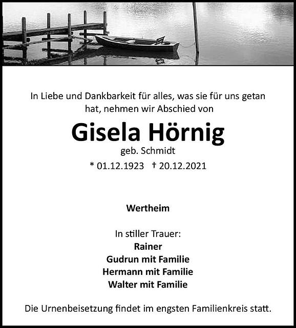 Gisela Hörnig, geb. Schmidt