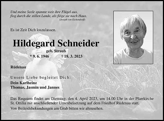 Hildegard Schneider, geb. Straub