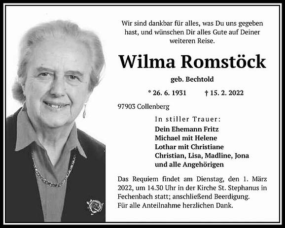 Wilma Romstöck, geb. Bechtold