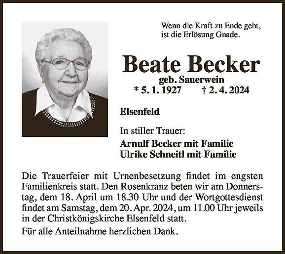 Beate Becker, geb. Sauerwein
