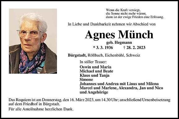Agnes Münch, geb. Hegmann
