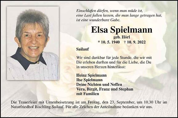 Elsa Spielmann, geb. Hörl