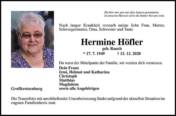 Hermine Höfler, geb. Rauch