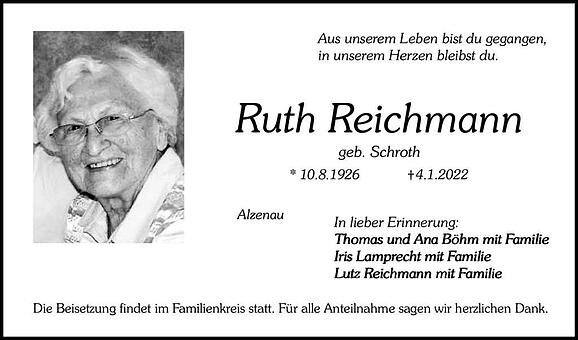 Ruth Reichmann, geb. Schroth
