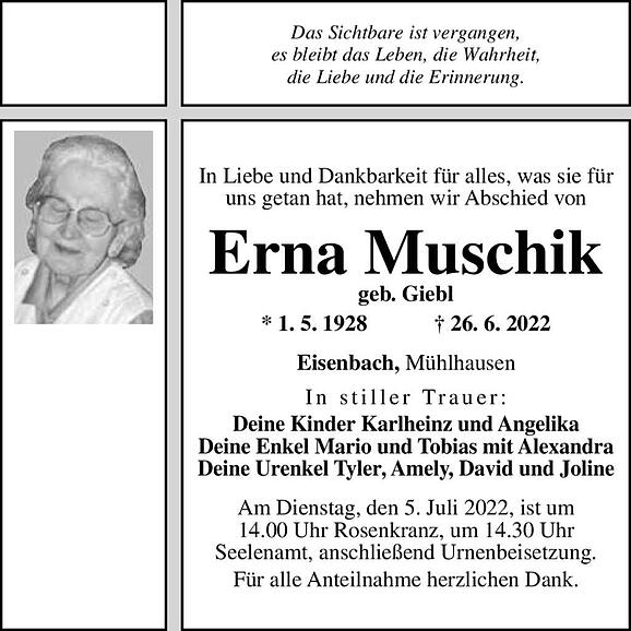Erna Muschik, geb. Giebl