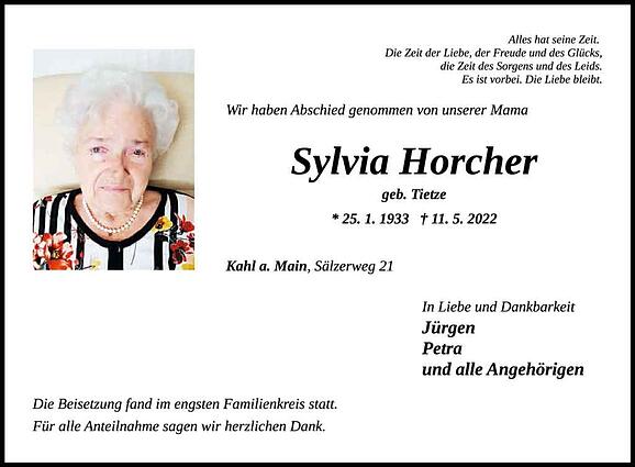 Sylvia Horcher, geb. Tietze