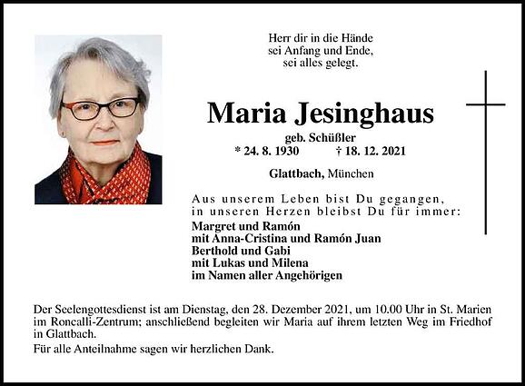 Maria Jesinghaus, geb. Schüßler