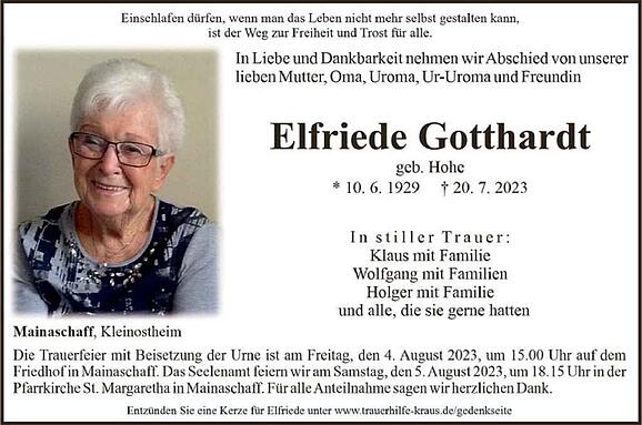 Elfriede Gotthardt, geb. Hohe