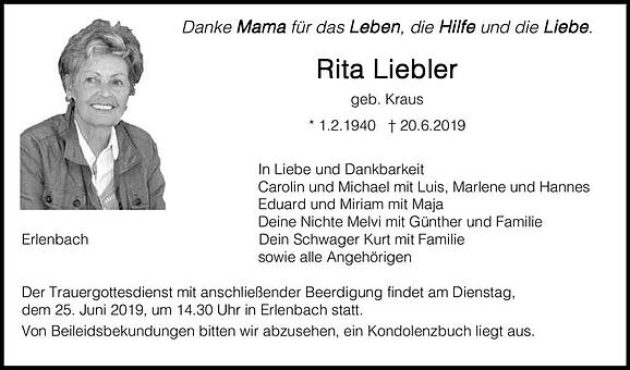 Rita Liebler, geb. Kraus