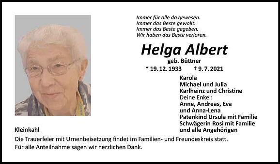 Helga Albert, geb. Büttner