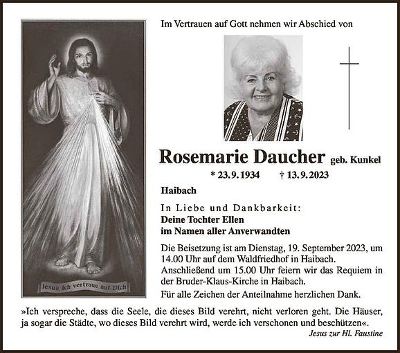Rosemarie Daucher, geb. Kunkel