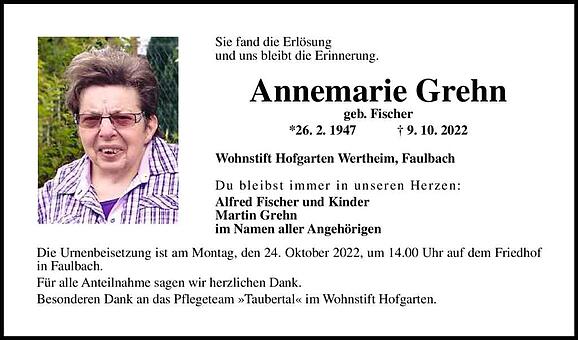 Annemarie Grehn, geb. Fischer