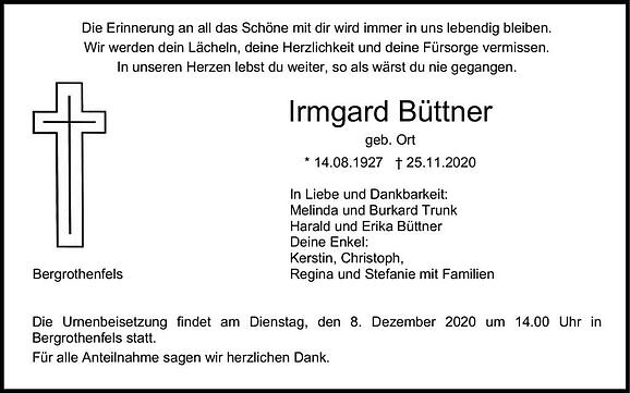 Irmgard Büttner, geb. Ort