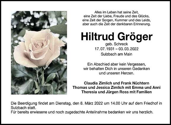 Hiltrud Gröger, geb. Schreck