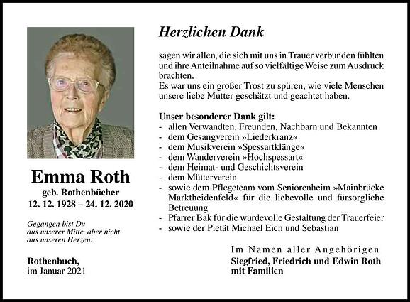 Emma Roth, geb. Rothenbücher