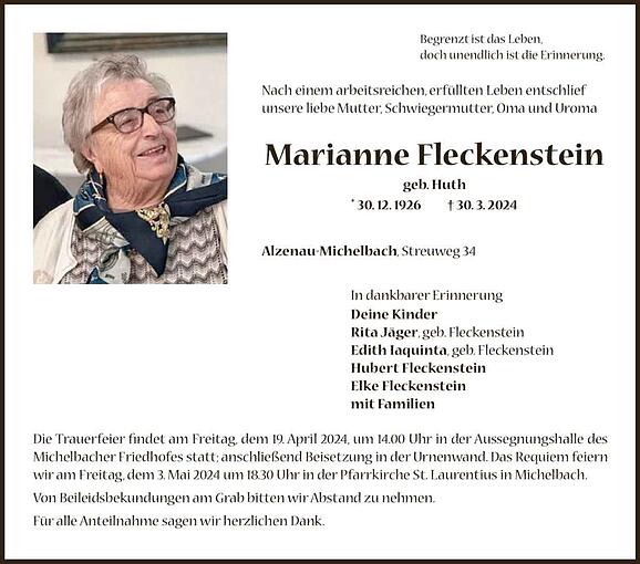 Marianne Fleckenstein, geb. Huth