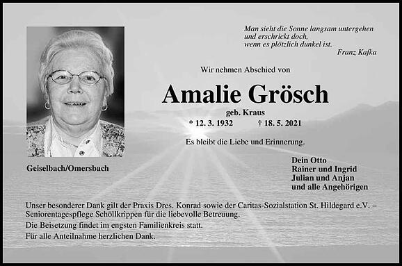 Amalie Grösch, geb. Kraus